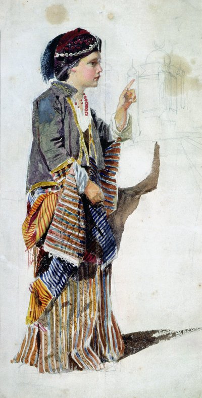 Figur eines Mädchens in türkischer Tracht, 19. Jahrhundert von John Absolon
